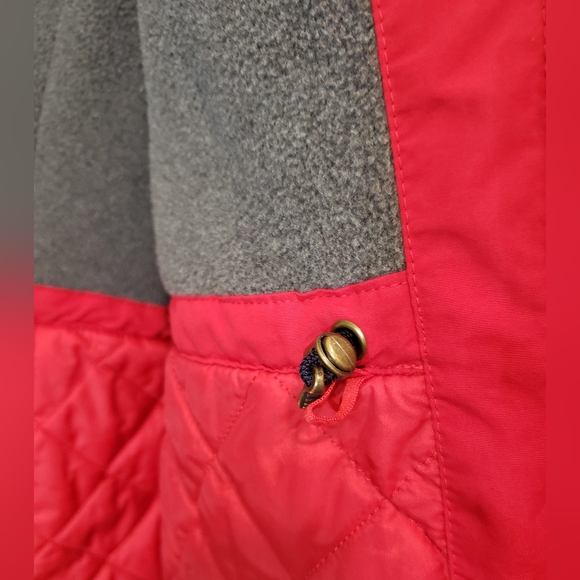 LANDS' END Insulated Winter Coat Hooded Red Size L/P 14-16 Nylon Polyester - Picture 7 of 15